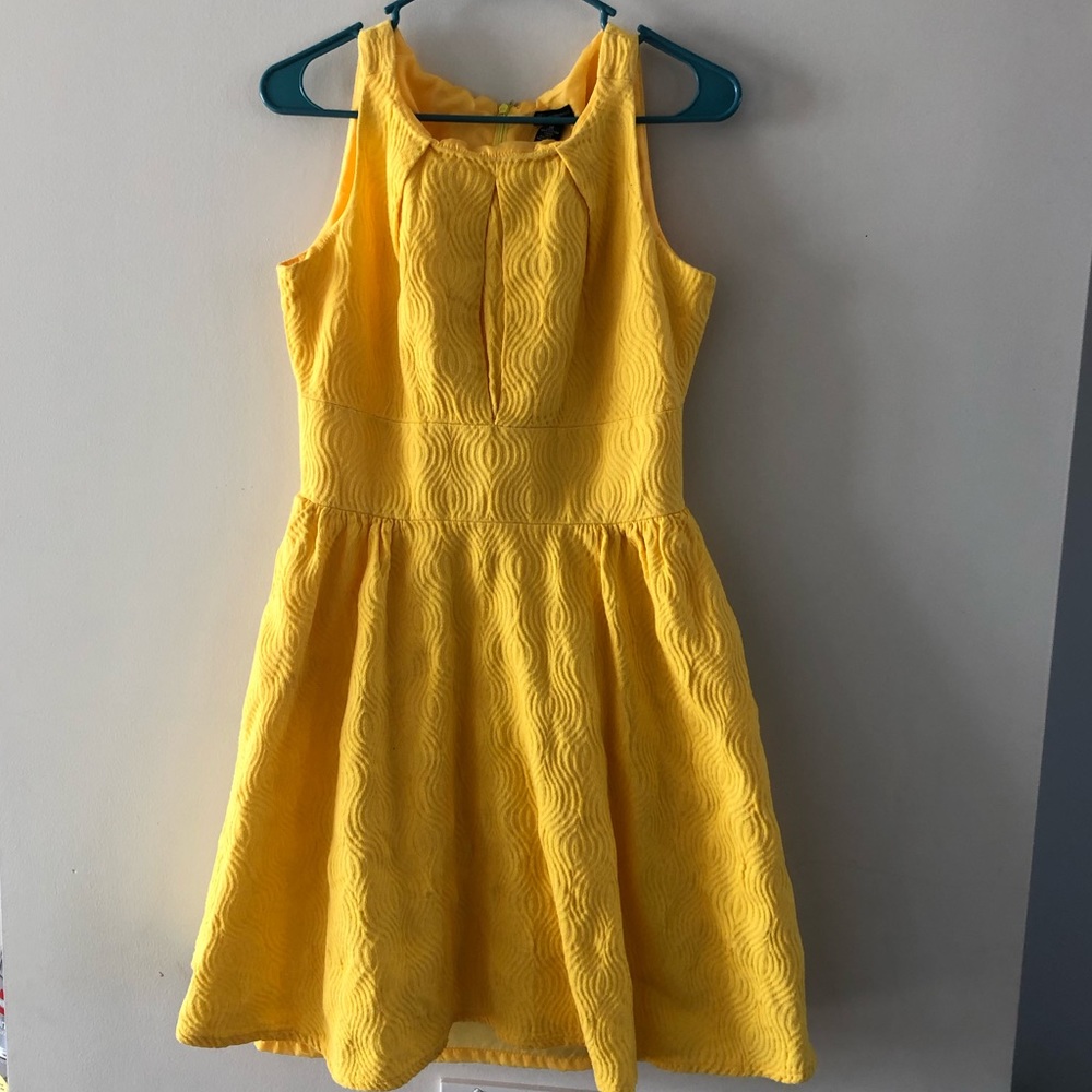 Womens New Directions Dress Fit & Flare Yellow 10